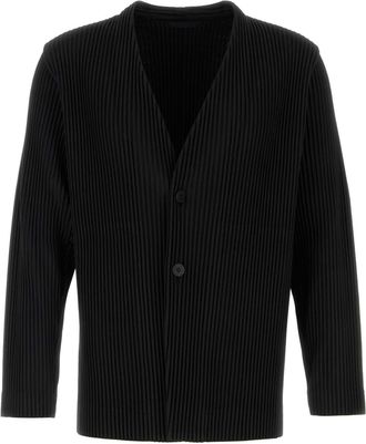 Homme Pliss&eacute; Issey Miyake Black Polyester Cardigan