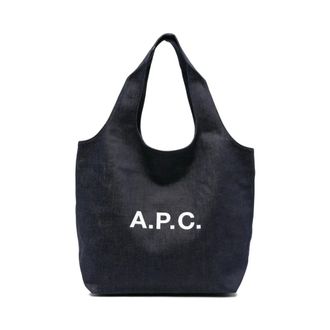 A.P.C. Tote Bags, male, Blue, Size: ONE SIZE Indigo Blue Cotton Bum Bag