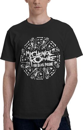Generic Mens Romance Rock Band My Chemical Cotton T-Shirts Classic Crewneck Short Sleeves Simple&Versatile Daily Commute Essential Black M
