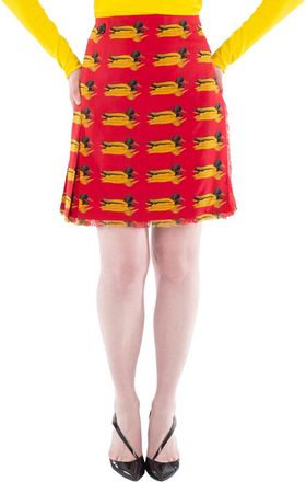 Burberry Duck Print Wool Mini Skirt, Brand Size 12 ( US Size 10 )