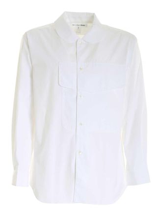 Comme Des Garçons Maxi front pocket shirt in white