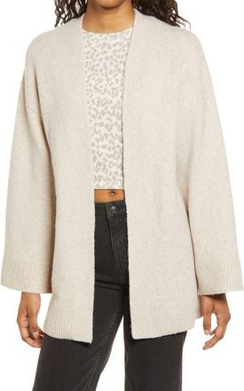 BP. Open Front Cardigan in Beige Oatmeal Light Heather at Nordstrom, Size Medium