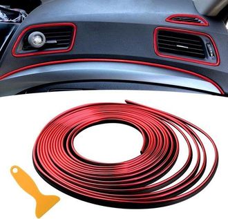 No Brand Tiras Decorativas Para El Interior Del Coche - Tiras De 5 M - Accesorios Para El Salpicadero Para La Modificaci&oacute;n Del Coche - Elementos Decorativos Pa