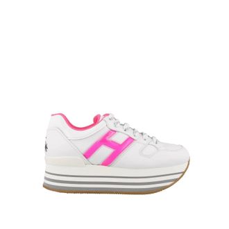 Hogan Womens Maxi Sneakers In White/pink