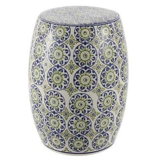Jonathan Y Designs Lula 17.25 Suzani Ceramic Garden Stool in Blue/green at Nordstrom