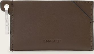 AllSaints Cow Leather Hex Leather Cardholder, Size: 6x10x0.5cm