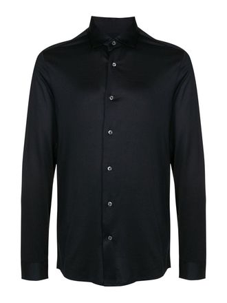 Emporio Armani Poplin shirt with straight-point collar
