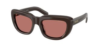 Prada PR D07SF Asian Fit 27I80W Womens Sunglasses Brown Size 54