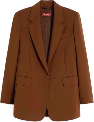 Max Mara Mstbalco Jas - Dames - Blazers - Bruin - S - Wol - Jassen