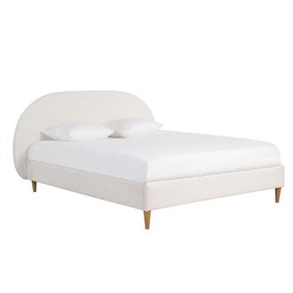 Miliboo Letto matrimoniale 160x200 in tessuto effetto lana boucl&eacute; CHARLINE