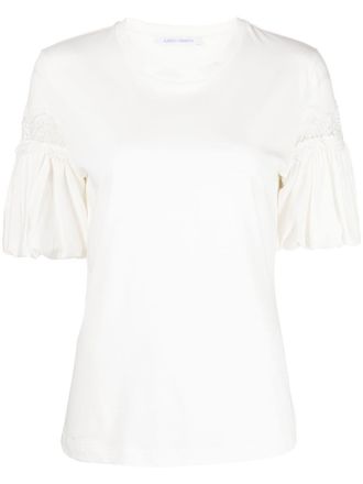 Alberta Ferretti T-shirt con maniche a palloncino - Bianco