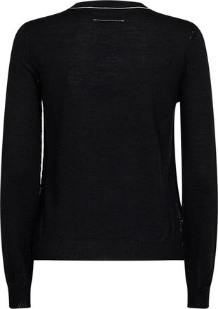 Maison Margiela Womens Wool-Blend Sweater Black Virgin Wool