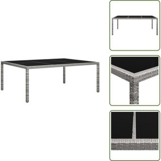 vidaXL The Living Store Tavolo da Pranzo da Giardino Grigio 200x150x74 cm in Polyrattan - Tavolo da pranzo in polirattan