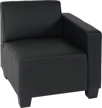 Hhg Hhg - Panel Lateral Modular Derecho, Sill&oacute;n Con Reposabrazos Lyon, Polipiel, Negro