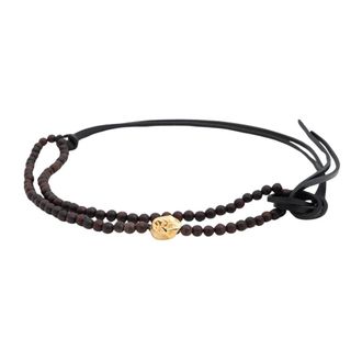 Alysi Accessoires, Dames, Bruin, ONE Size, Houten Kralenketting