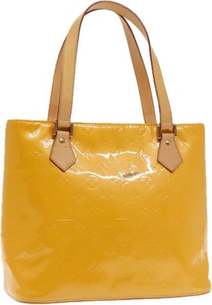 Louis Vuitton Houston Handbag Monogram Vernis Yellow Patent_Leather Bag (Pre-Owned)