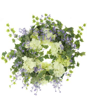 Creative Displays Inc. White And Green Hydrangea & Lavender Wreath