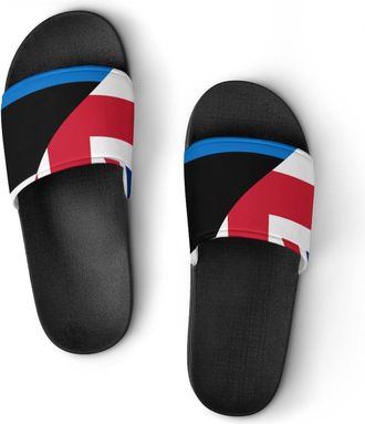 Generic Birtish And Estonia Flag Unisex Beach Slippers & Pool Slides Anti-Slip House Shoes for Home Outdoor