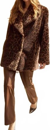Joseph Ribkoff Faux Fur Coat In Leopard Print