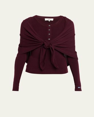 Sea New York Jane Henley Sweater with Scarf