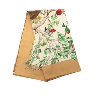 Herm&egrave;s Pre-owned Au Co Bois Zijden Sjaal - Dames - Pre-owned - Veelkleurig - Maat: ONE Size Zijde