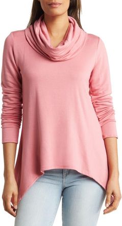 Go Couture Cowl Neck Swing Hem Sweater in Gossamer Pink at Nordstrom Rack, Size Medium