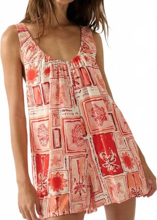 Promesa Solana Tie Back Romper In Red Orange