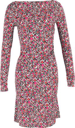 Diane Von F&uuml;rstenberg Printed Knee Length Dress in Multicolor Polyester