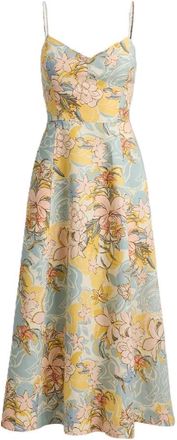Ralph Lauren Woven Fit & Flare Classic Linnen Jurk - Dames - Casual kleedjes - Veelkleurig - 2XS - Linnen - Kleedjes