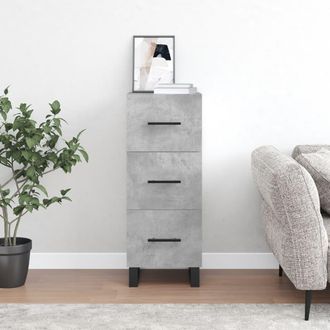vidaXL Vidaxl - Aparador De Madera Contrachapada Gris Hormig&oacute;n 34,5x34x90 Cm