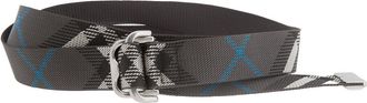 Burberry Check Webbing B-Buckle Belt, Size Small