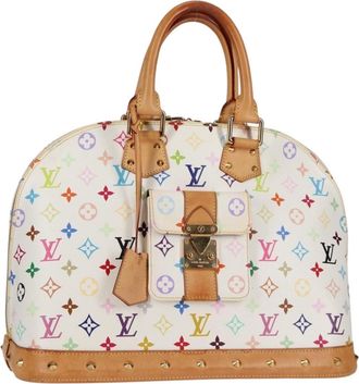 Louis Vuitton Alma Handbag Monogram Multicolor White Canvas Bag (Pre-Owned)