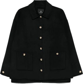 Anine Bing Luca Jacke Schwarze Kaschmirmischung