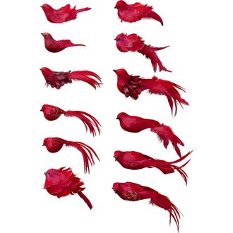 Balsam Hill Red Feathered Flock Ornament Set at Nordstrom