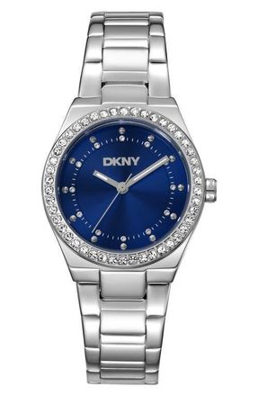 DKNY Essential Glitz Bracelet Watch, 30mm in Dark Blue at Nordstrom