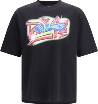 Dsquared2 Dsquared&sup2; Zwarte Katoenen T-Shirt