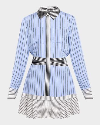 Ramy Brook Solana Striped Mini Shirtdress