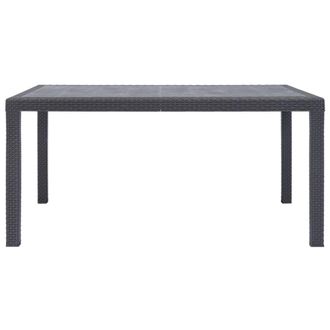 Berkfield Home Garden Table Brown 150x90x72 cm Plastic Rattan Look | Size: 150 x 90 x 72 cm