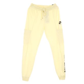 Nike Broeken, Dames, Beige, L, Katoen, Comfortabele Fleece Trainingsbroek