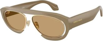 Giorgio Armani Volledig montuur acetaat zonnebril - Heren - Zonnebrillen - Beige - 57 MM - Accessoires