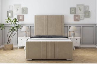 Sloomy Harrington Coniston Bed Frame With 50 Upholstered Headboard in Cream | Size: Super King