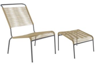 Schubiger M&ouml;bel Spaghetti-Lounger-Hochlehner + Hocker S&auml;ntis