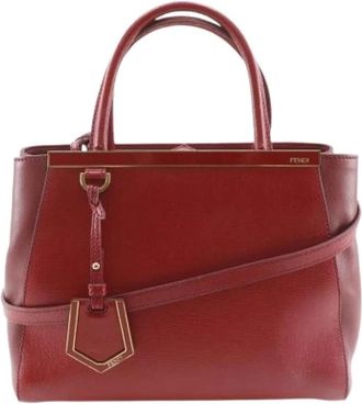 Fendi Pre-owned Handbags, female, Red, Size: ONE SIZE Pre-owned Petit 2Jours Leather Handbag