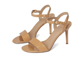 Lauren Ralph Lauren Gwen Crinkle Patent Leather Sandals Womens Sandals Buff : 6.5 B - Medium