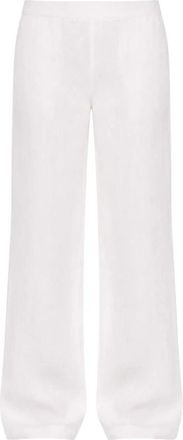 Forte_Forte My Pants - Dames - Wijde Broeken - Wit - L - Linnen - Broeken