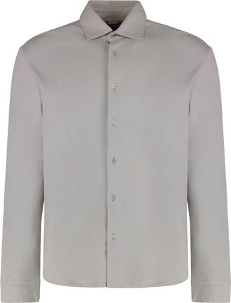 Moorer Montalcino Shirt - Heren - Casual Overhemden - Grijs - M - Katoen - Overhemden