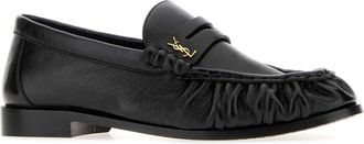 Saint Laurent Womens Le Loafer 15 Moc Nero Leather - Sole: Calf Mocassini / Loafers