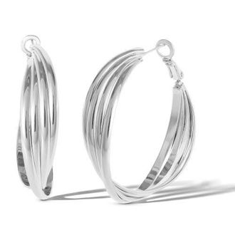 Jessica Simpson Hoop Earrings Gold or Silver Tone in Silver, Gold at Nordstrom