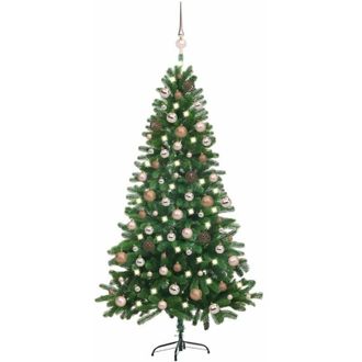 vidaXL &Aacute;rbol De Navidad Preiluminado Con Luces Y Bolas Verde 180 Cm Vidaxl