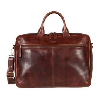 Howard London Laptop Bag Frank - Heren - Laptoptassen - Bruin - ONE Size - Leer - Tassen